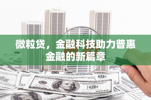 海陵微粒贷，金融科技助力普惠金融的新篇章