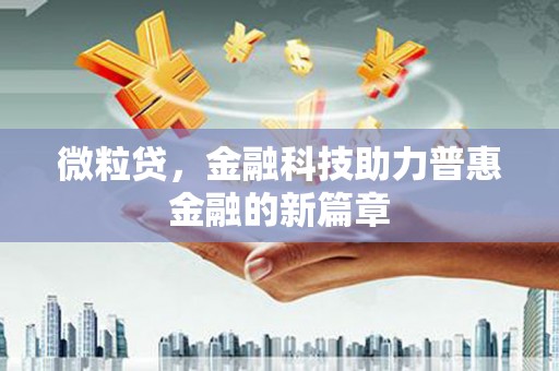 海陵微粒贷，金融科技助力普惠金融的新篇章