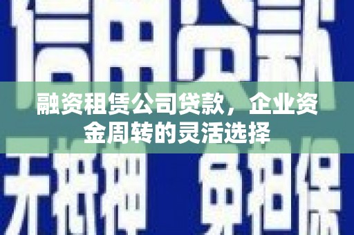 海陵融资租赁公司贷款，企业资金周转的灵活选择