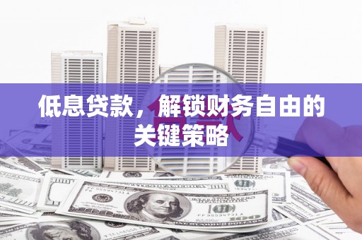 海陵低息贷款，解锁财务自由的关键策略