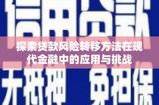 海陵探索贷款风险转移方法在现代金融中的应用与挑战