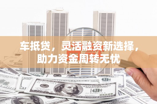 海陵车抵贷，灵活融资新选择，助力资金周转无忧
