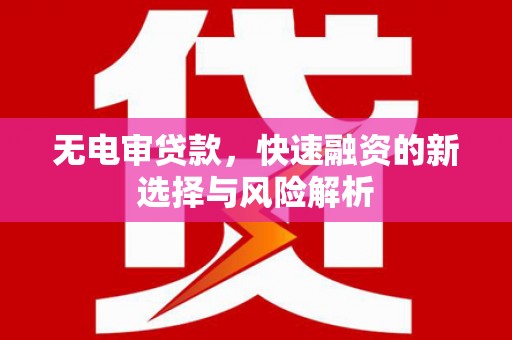 海陵无电审贷款，快速融资的新选择与风险解析