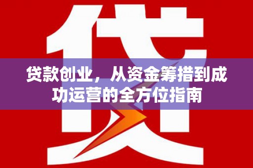 海陵贷款创业，从资金筹措到成功运营的全方位指南