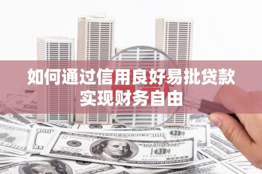 海陵如何通过信用良好易批贷款实现财务自由