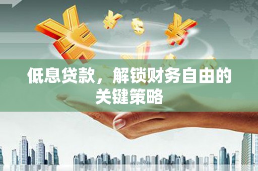 海陵低息贷款，解锁财务自由的关键策略