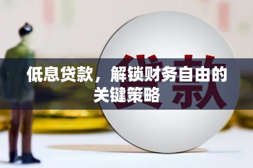 海陵低息贷款，解锁财务自由的关键策略