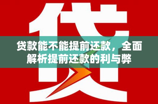 海陵贷款能不能提前还款，全面解析提前还款的利与弊