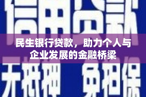 海陵民生银行贷款，助力个人与企业发展的金融桥梁