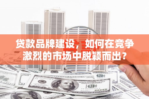 海陵贷款品牌建设，如何在竞争激烈的市场中脱颖而出？