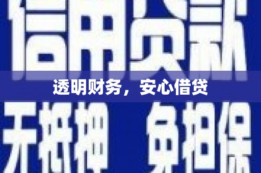 海陵透明财务，安心借贷