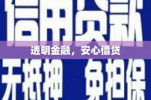 海陵透明金融，安心借贷